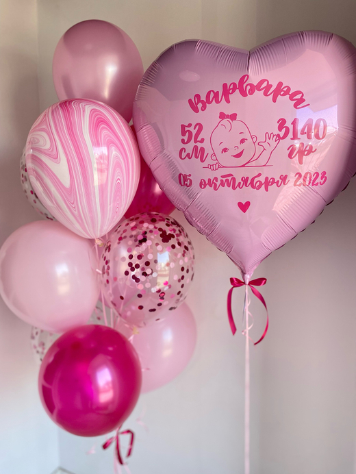 Воздушные шары на выписку девочки №749
