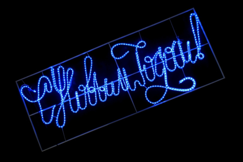 LED Мотив &quot;С Новым Годом&quot;  2.3m*0.9m синий