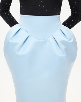 Юбка миди из атласа