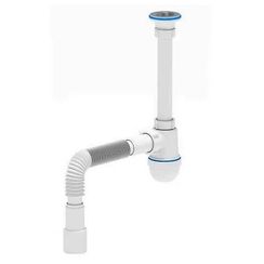 Сифон АНИ пласт д/умыв-ка бутылочный 1 1/4quot;x40 с гофрой 40х40/50 D-65мм C1015