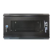 Шкаф настенный 6U ST-NCP6U02 (ЧЕРНЫЙ) С ПОЛКОЙ