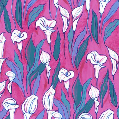 Каллы на малиновом