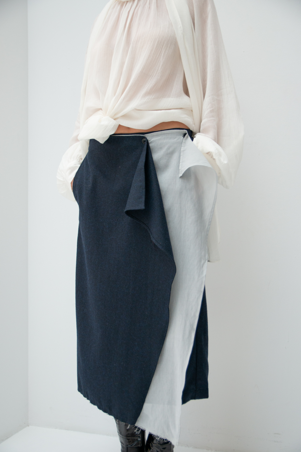 Юбка из шерсти с воланом GLORY