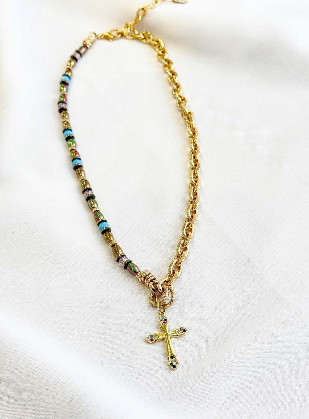 HMG 1339 G Enamel cross Колье  арт.2350