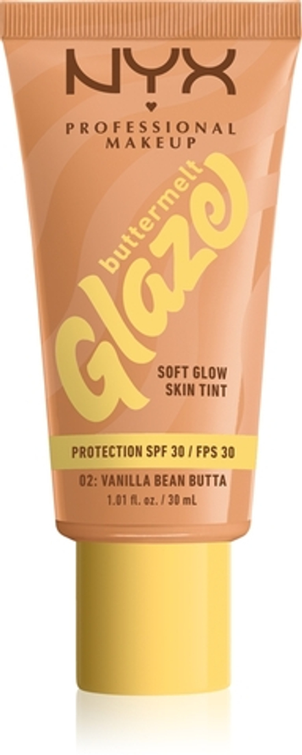 NYX Professional Makeup Buttermelt Glaze - Тонирующий крем для лица с SPF 30 оттенок 02 Vanilla Bean Butta, 30 ml