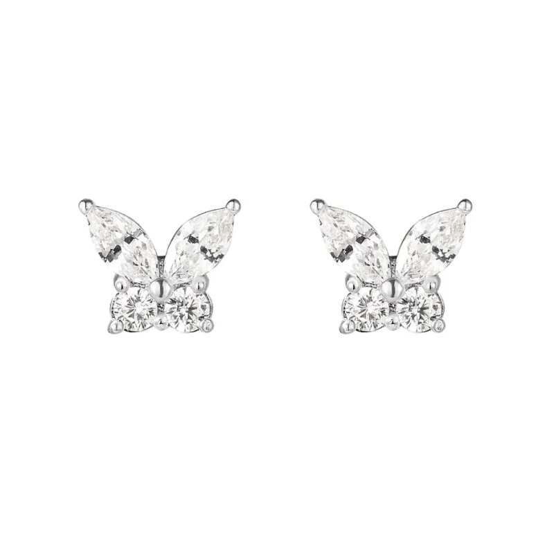Серьги Кристальная Бабочка – Серебро