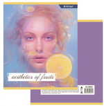 Тетрадь 48л., А5, клетка, Alingar "Аesthetic", скрепка, мелованный картон (стандарт), блок офсет, 4 дизайна в пленке т/у