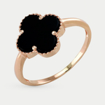 Кольцо для женщин из розового золота 585 пробы с ониксом (арт. К-2916)