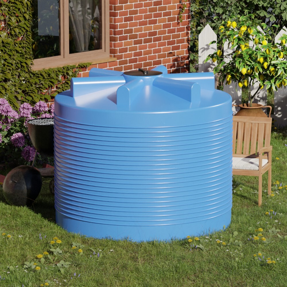 Емкость ЭВЛ 4500 Ирпласт цилиндрическая 4500 л. вертикальный (2030x2030x1720см;голубой) - арт.560314