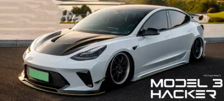 Обвес "Hacker" для Tesla Model 3 2017-2023 Тесла карбоновый тюнинг Robot robotbodykits