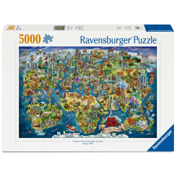 Пазл Ravensburger 017387 Иллюстрированная карта мира 5000 элементов 017387 — фото 1