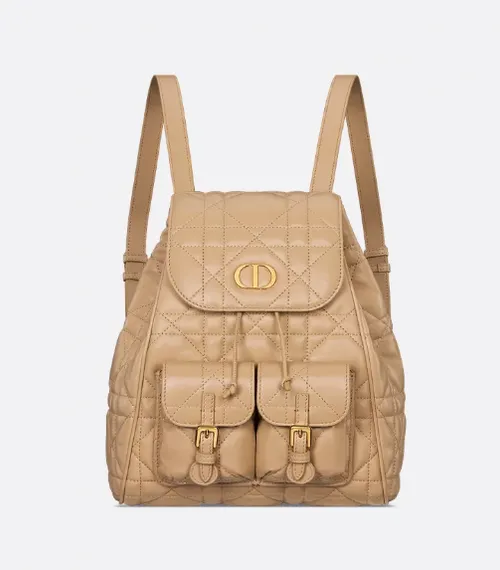 Рюкзак Dior Caro светло-коричневый, модель среднего формата