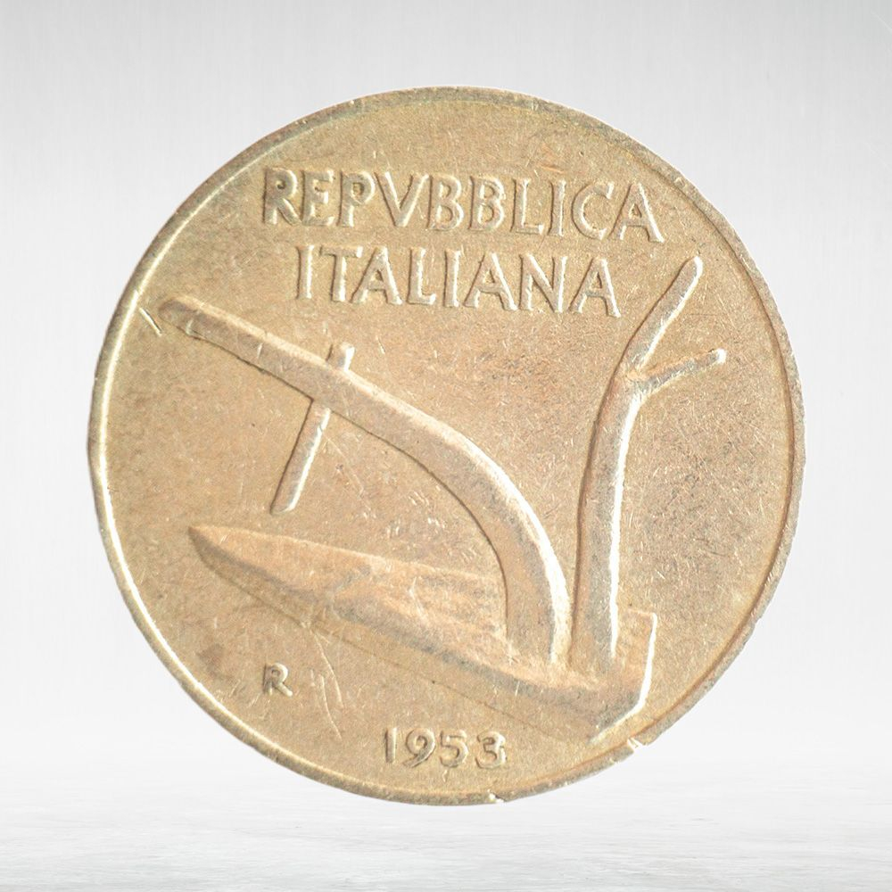 Italy 10 Lire 1953 R, VF
