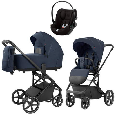 Коляска Carrello Alfa CRL-6522 2025 Cybex Cloud G i-Size Magic Black 3 в 1 Denim Blue