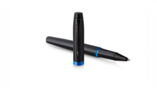 Ручка-роллер Parker IM Vibrant Rings Flame Blue, стержень:Fblk, в подарочной упаковке.