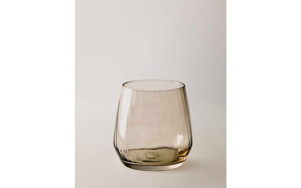 Zara Home стакан из стекла, цвет серый, 9 см