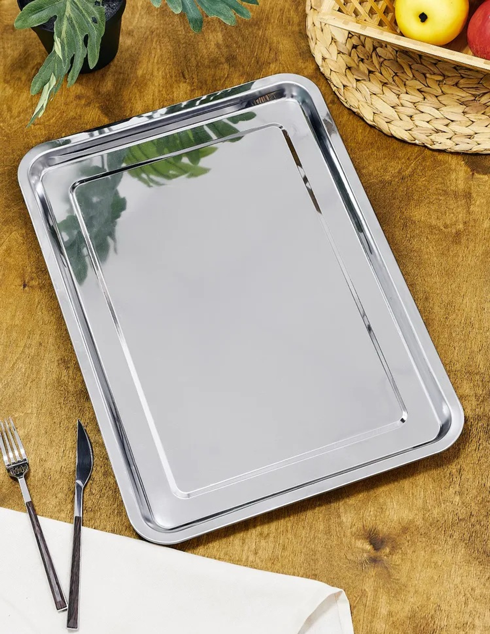 Поднос нерж 36*27*2см