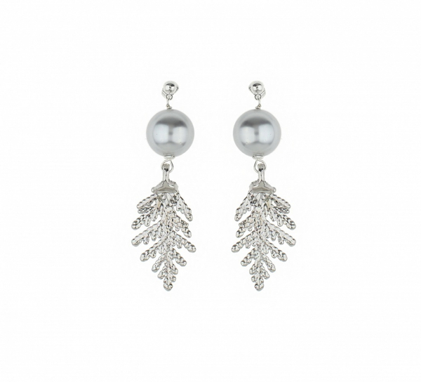 Серьги листья Ester Bijoux Кипарис OR915-S BW
