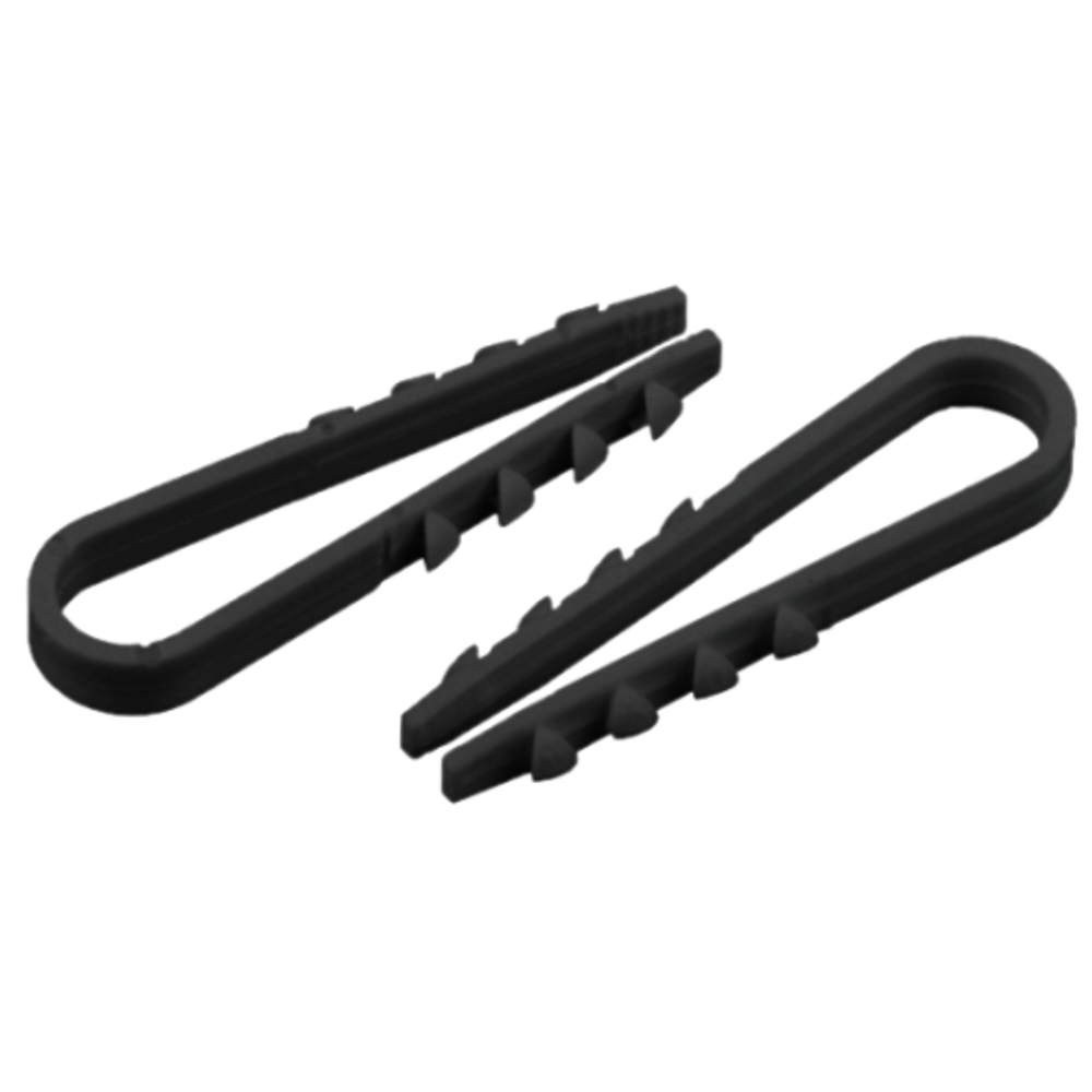 Дюбель хомут ЭРА NO-224-227 для круглого кабеля 19-25 мм чёрный (100 штук) | Дюбель-хомуты