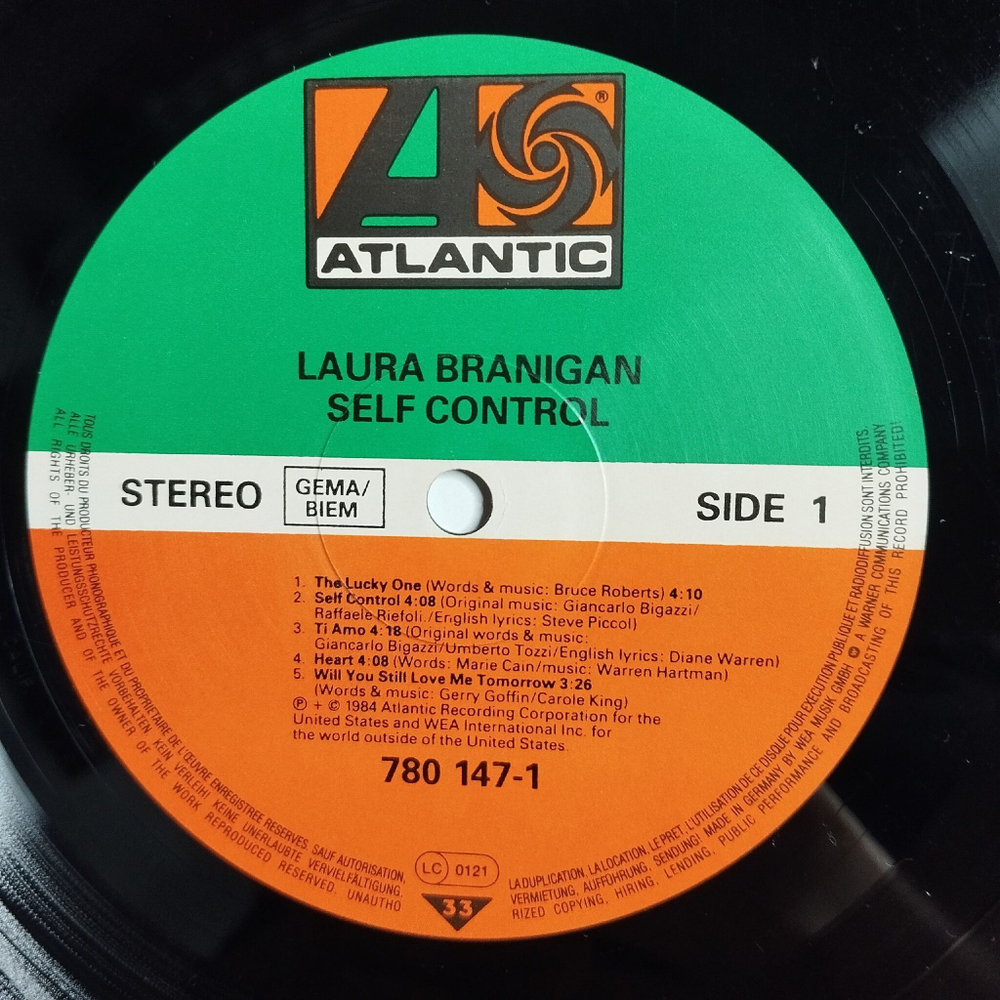 Винтажная виниловая пластинка LP Laura Branigan Self Control (Germany 1984)