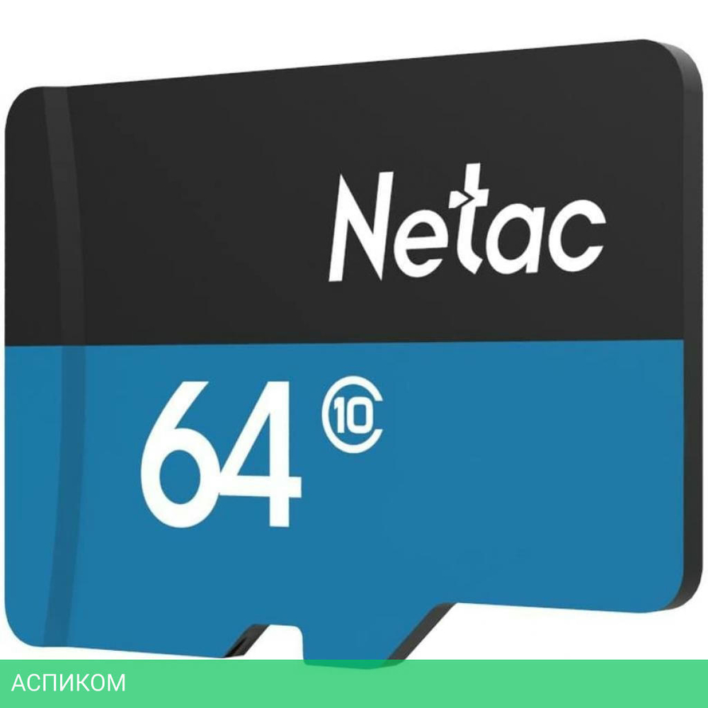 Карта памяти Netac P500 Standard 64GB + адаптер (NT02P500STN-064G-R)