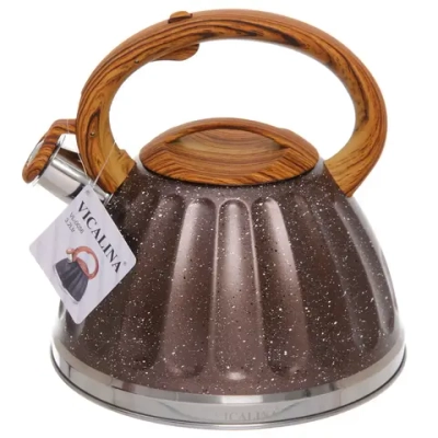 Чайник из нержавеющей стали 3,2л «Vicalina» Бисквит шоколадный VL-0056