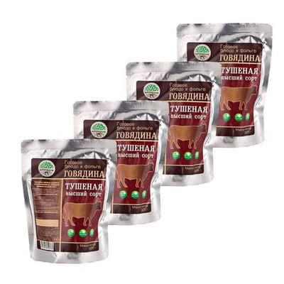 Готовое блюдо "Говядина тушеная (тушенка) ВС (Кронидов) 4шт*325гр, 1,3кг