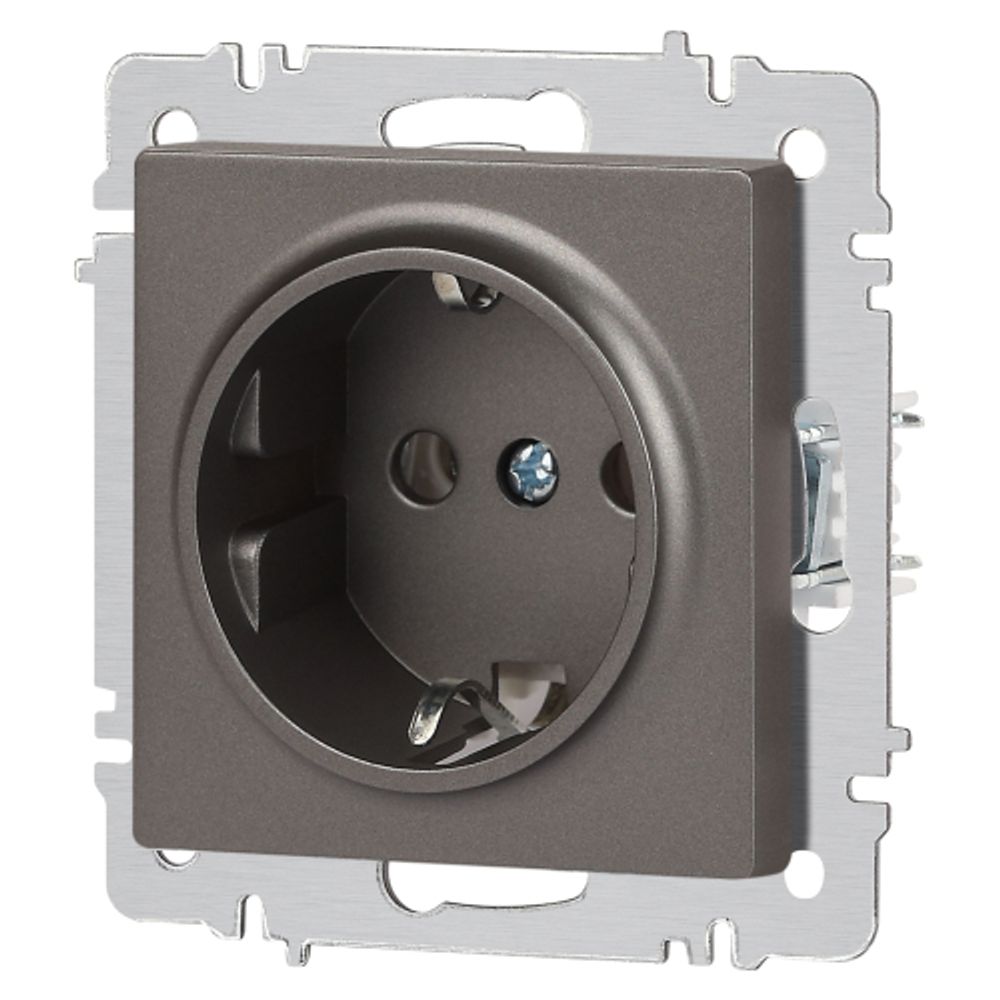 Розетка Intro Accent 6-202-09 2P+E Schuko 16А-250В IP20 СУ AL/CU титан