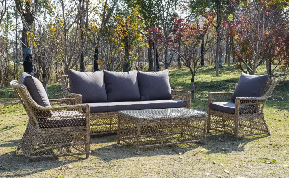 "Гранд Латте" стол журнальный из искусственного ротанга, цвет соломенный