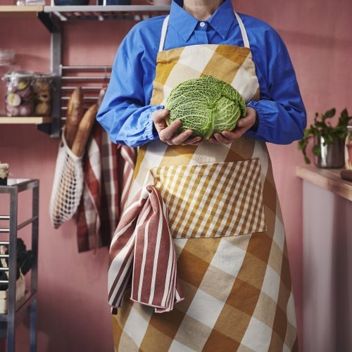 КЕССЕБЭР KОSSEBАR Кухонный фартук 70х92 см, желтый/белый