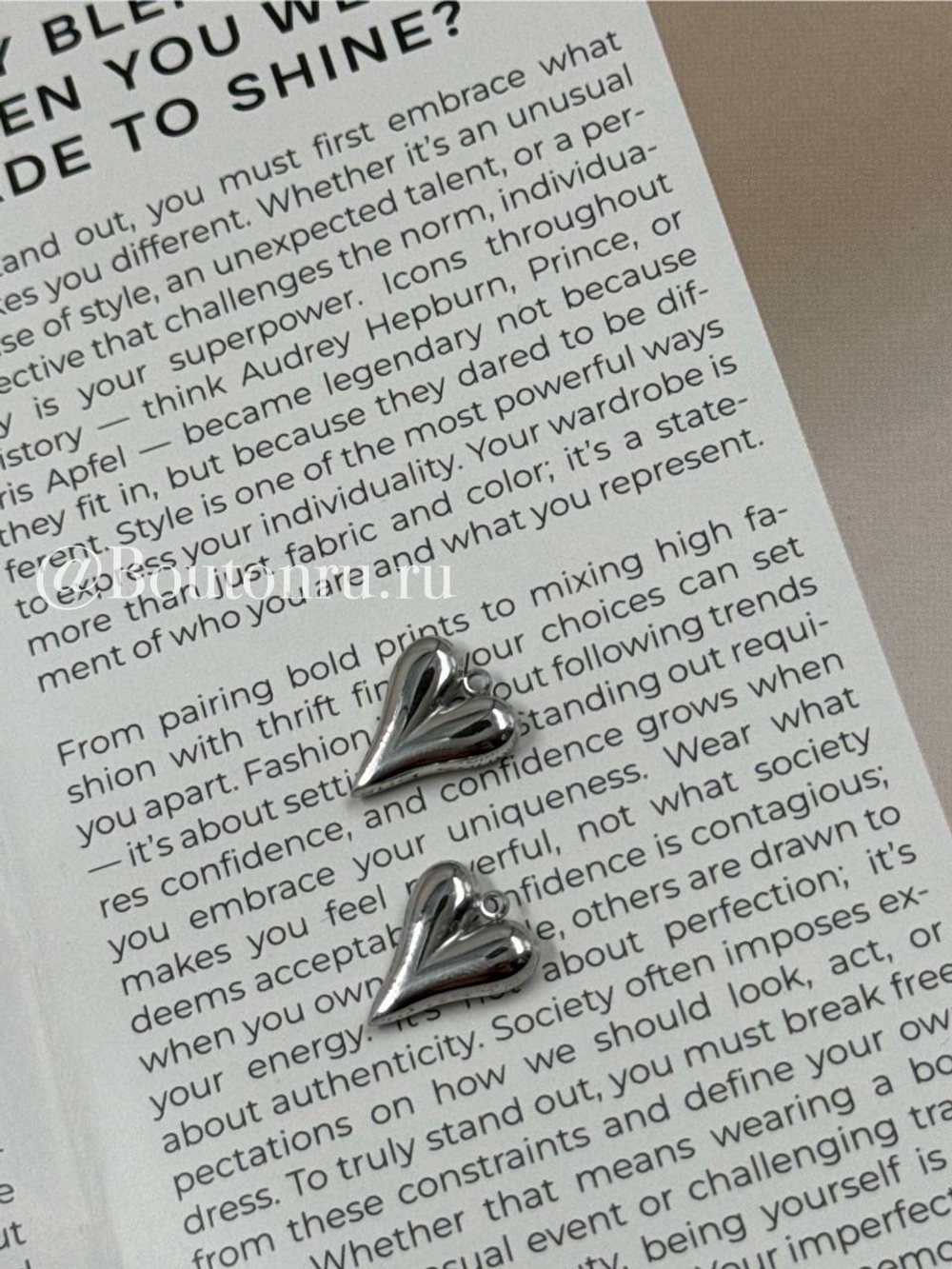 Подвеска "Сердце" серебристое 15х12мм