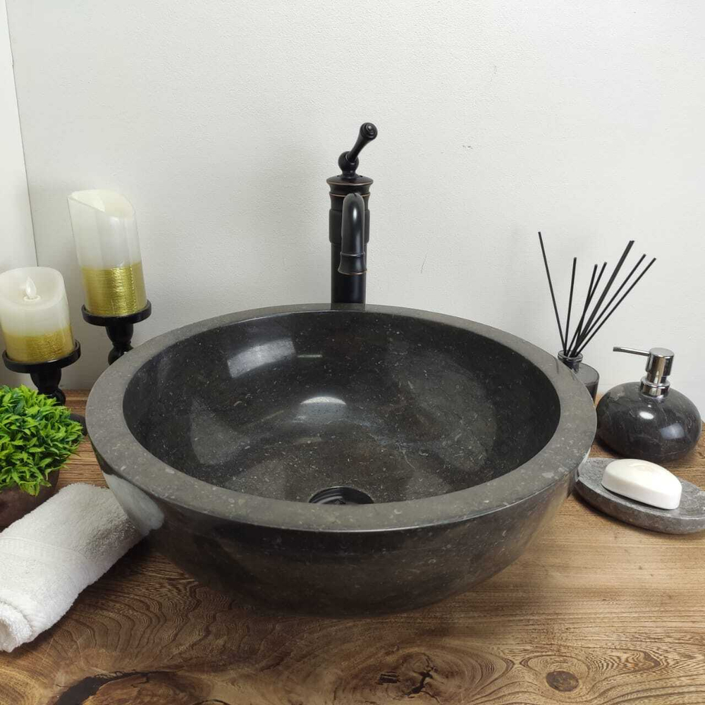Раковина из мрамора Bowl Black Medium BM-60799 45*45*17