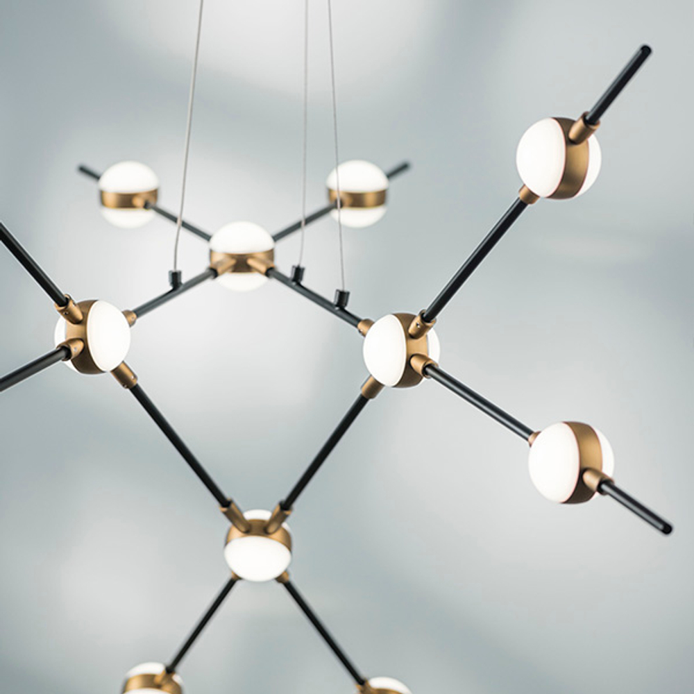 745247 Люстра BERGAMO LED 5Wх12 4800LM ЧЕРНЫЙ МАТОВЫЙ/ЗОЛОТО 4000K