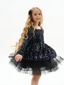 Нарядное новогоднее платье с пайетками Уэнсдэй