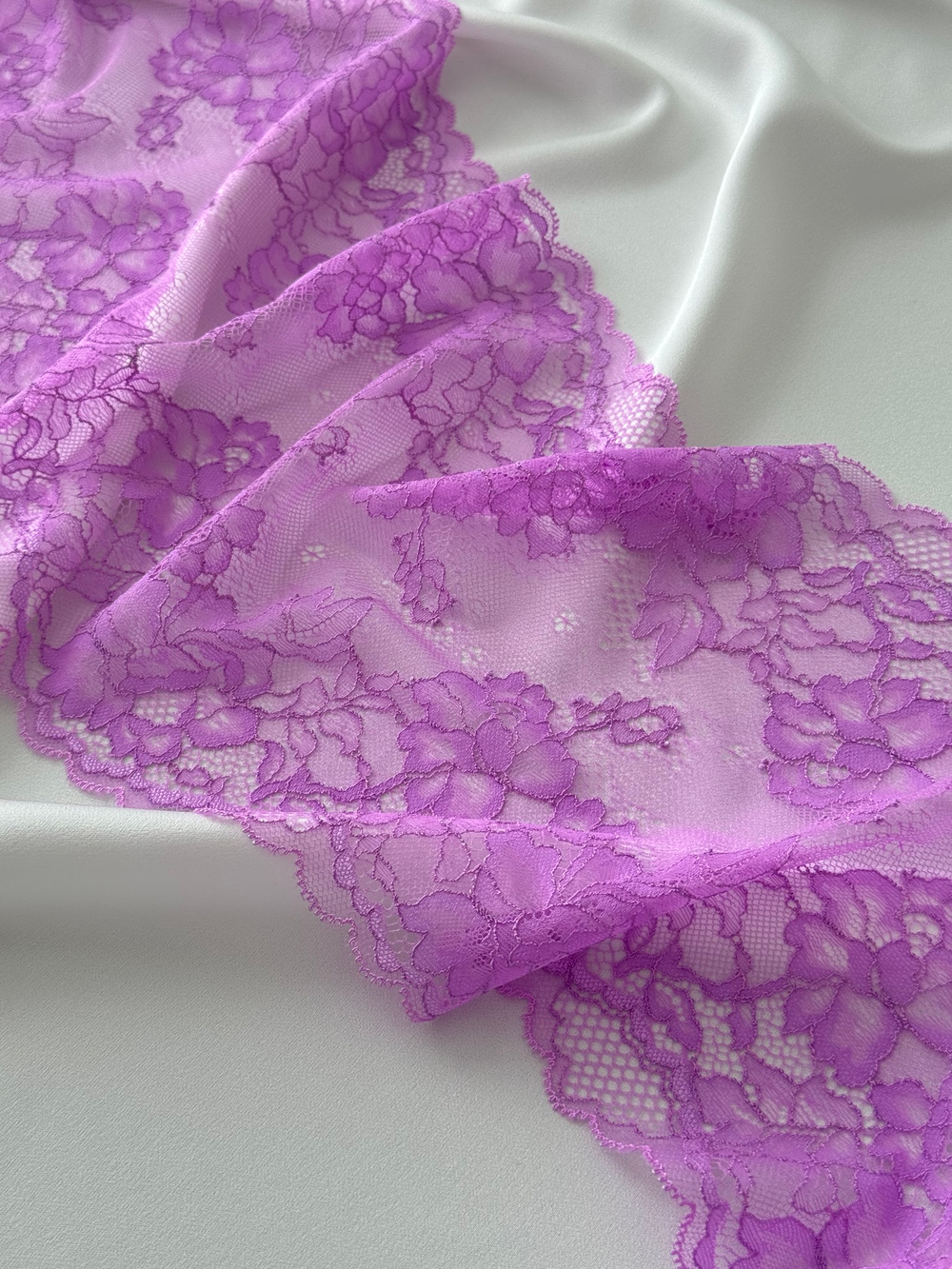 Кружево эластичное РОЗОВАЯ ЛАВАНДА 21 см