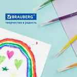 Фломастеры в тубе классические 24 цвета вентилируемый колпачок BRAUBERG "PREMIUM" (4 штуки в упаковке)