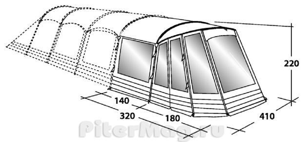 Outwell Superior Biscayne 6 Front Awning [110197]