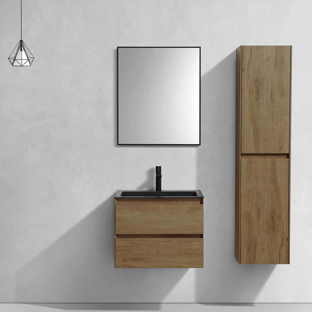 База под раковину Luka 600 подвесная, 2 выкатных ящика soft-close, T.Oak