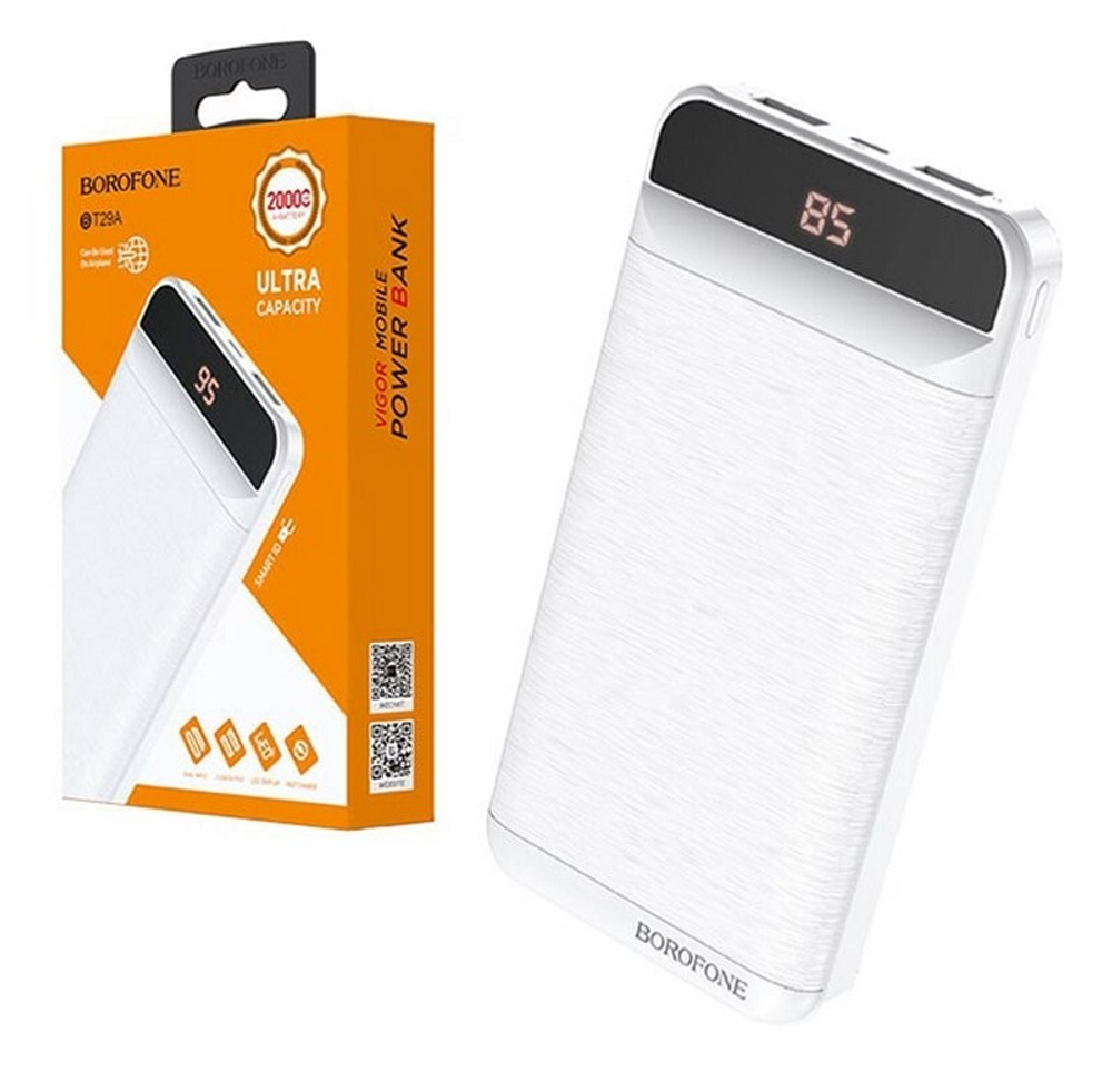 Портативный аккумулятор BOROFONE BT29A 20000 mAh (белый)