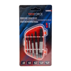 Экстракторы для извлечения поврежденных болтов/гаек, набор 5пр. YATAFORCE YF-63005B