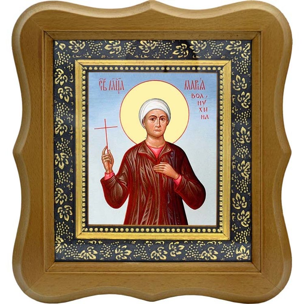 Мария Московская (Волнухина) мученица. Икона на холсте. В киоте 10 х 12.