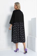 Платье бохо (черное/цветы) П12724-10 LT Collection
