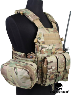 Бронежилет EmersonGear LBT6094A Style Plate Carrier w 3 pouches (EM7440H). Мультикам