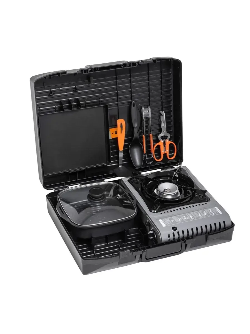 Плита туристическая в кейсе, сковорода и гриль N-MEGA KIT