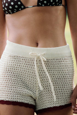 ZARA ТРИКОТАЖНЫЕ ШОРТЫ, ЭКРЮ