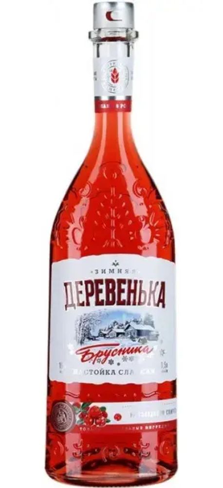 Настойка сладкая Зимняя деревенька брусника 0,5 (х6) 19% (ЛВЗ Саранский ООО)