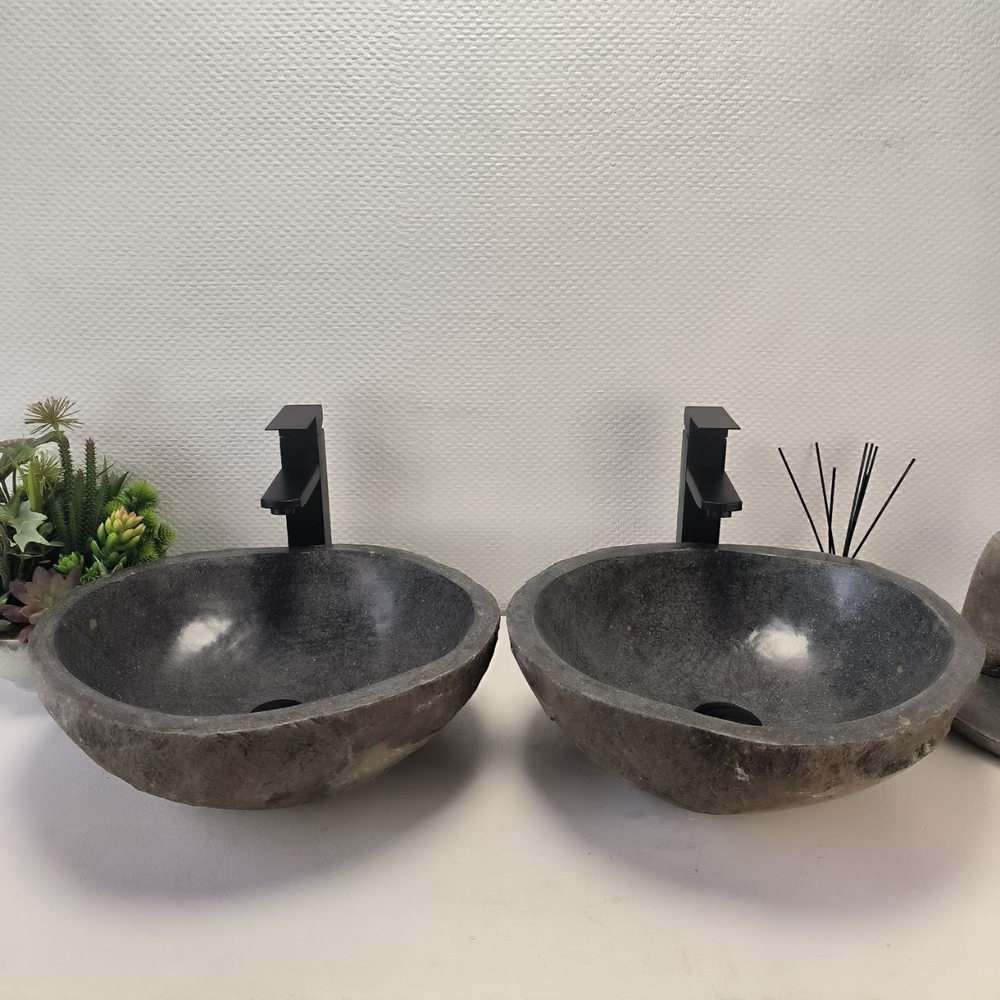 Раковина из речного камня ПАРА! RS-63700 43*40*15 2шт 0126