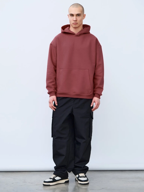 Худи оверсайз без начеса (марсала)