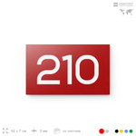 Номер на дверь 210, табличка на дверь для офиса, квартиры, кабинета, аудитории, склада, красная 120х70 мм, Айдентика Технолоджи
