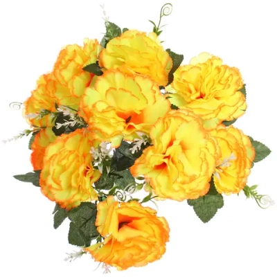 Искусственные цветы «Цветочная мелодия» Гвоздики 50см 10 цветков желтые